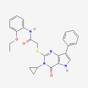 molecular formula C25H24N4O3S B6573250 2-({3-cyclopropyl-4-oxo-7-phenyl-3H,4H,5H-pyrrolo[3,2-d]pyrimidin-2-yl}sulfanyl)-N-(2-ethoxyphenyl)acetamide CAS No. 1021258-31-0
