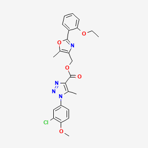 molecular formula C24H23ClN4O5 B6573258 [2-(2-ethoxyphenyl)-5-methyl-1,3-oxazol-4-yl]methyl 1-(3-chloro-4-methoxyphenyl)-5-methyl-1H-1,2,3-triazole-4-carboxylate CAS No. 1021252-99-2