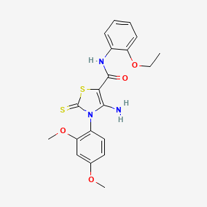 4-amino-3-(2,4-dimethoxyphenyl)-N-(2-ethoxyphenyl)-2-sulfanylidene-2,3-dihydro-1,3-thiazole-5-carboxamide
