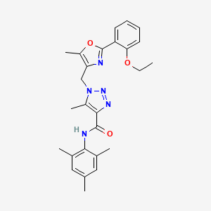 molecular formula C26H29N5O3 B6573290 1-{[2-(2-ethoxyphenyl)-5-methyl-1,3-oxazol-4-yl]methyl}-5-methyl-N-(2,4,6-trimethylphenyl)-1H-1,2,3-triazole-4-carboxamide CAS No. 1021260-20-7