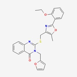 molecular formula C26H23N3O4S B6573296 2-({[2-(2-ethoxyphenyl)-5-methyl-1,3-oxazol-4-yl]methyl}sulfanyl)-3-[(furan-2-yl)methyl]-3,4-dihydroquinazolin-4-one CAS No. 1021230-65-8