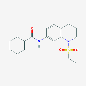 molecular formula C18H26N2O3S B6573301 N-[1-(ethanesulfonyl)-1,2,3,4-tetrahydroquinolin-7-yl]cyclohexanecarboxamide CAS No. 946351-71-9