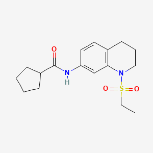 molecular formula C17H24N2O3S B6573302 N-[1-(ethanesulfonyl)-1,2,3,4-tetrahydroquinolin-7-yl]cyclopentanecarboxamide CAS No. 946299-97-4