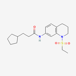 molecular formula C19H28N2O3S B6573303 3-cyclopentyl-N-[1-(ethanesulfonyl)-1,2,3,4-tetrahydroquinolin-7-yl]propanamide CAS No. 946351-55-9