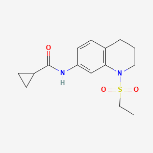 molecular formula C15H20N2O3S B6573307 N-[1-(ethanesulfonyl)-1,2,3,4-tetrahydroquinolin-7-yl]cyclopropanecarboxamide CAS No. 946225-71-4