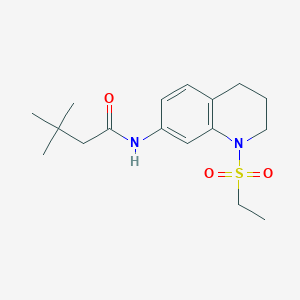 molecular formula C17H26N2O3S B6573315 N-[1-(ethanesulfonyl)-1,2,3,4-tetrahydroquinolin-7-yl]-3,3-dimethylbutanamide CAS No. 946292-85-9