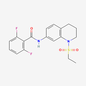 molecular formula C18H18F2N2O3S B6573376 N-[1-(ethanesulfonyl)-1,2,3,4-tetrahydroquinolin-7-yl]-2,6-difluorobenzamide CAS No. 946225-63-4