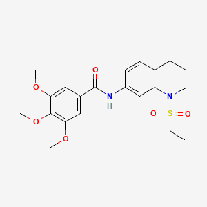 molecular formula C21H26N2O6S B6573391 N-[1-(ethanesulfonyl)-1,2,3,4-tetrahydroquinolin-7-yl]-3,4,5-trimethoxybenzamide CAS No. 946225-56-5
