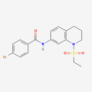 molecular formula C18H19BrN2O3S B6573411 4-bromo-N-[1-(ethanesulfonyl)-1,2,3,4-tetrahydroquinolin-7-yl]benzamide CAS No. 946351-95-7