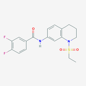 molecular formula C18H18F2N2O3S B6573418 N-[1-(ethanesulfonyl)-1,2,3,4-tetrahydroquinolin-7-yl]-3,4-difluorobenzamide CAS No. 946225-99-6