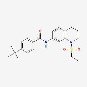 molecular formula C22H28N2O3S B6573423 4-tert-butyl-N-[1-(ethanesulfonyl)-1,2,3,4-tetrahydroquinolin-7-yl]benzamide CAS No. 946300-37-4