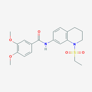molecular formula C20H24N2O5S B6573430 N-[1-(ethanesulfonyl)-1,2,3,4-tetrahydroquinolin-7-yl]-3,4-dimethoxybenzamide CAS No. 946292-93-9