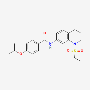 molecular formula C21H26N2O4S B6573445 N-[1-(ethanesulfonyl)-1,2,3,4-tetrahydroquinolin-7-yl]-4-(propan-2-yloxy)benzamide CAS No. 946351-63-9