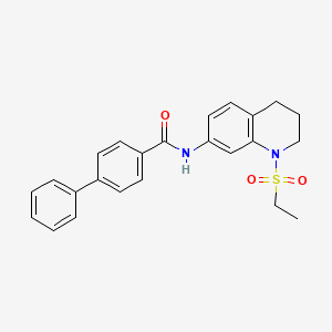 molecular formula C24H24N2O3S B6573457 N-[1-(ethanesulfonyl)-1,2,3,4-tetrahydroquinolin-7-yl]-[1,1'-biphenyl]-4-carboxamide CAS No. 946226-03-5