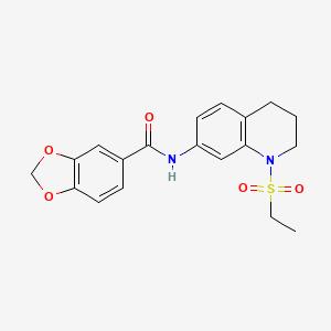 molecular formula C19H20N2O5S B6573469 N-[1-(ethanesulfonyl)-1,2,3,4-tetrahydroquinolin-7-yl]-2H-1,3-benzodioxole-5-carboxamide CAS No. 946352-14-3