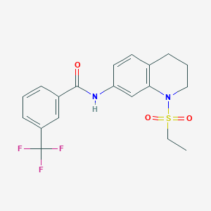 molecular formula C19H19F3N2O3S B6573475 N-[1-(ethanesulfonyl)-1,2,3,4-tetrahydroquinolin-7-yl]-3-(trifluoromethyl)benzamide CAS No. 946299-93-0