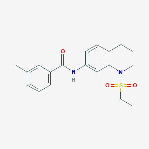 molecular formula C19H22N2O3S B6573476 N-[1-(ethanesulfonyl)-1,2,3,4-tetrahydroquinolin-7-yl]-3-methylbenzamide CAS No. 946292-97-3