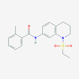 molecular formula C19H22N2O3S B6573479 N-[1-(ethanesulfonyl)-1,2,3,4-tetrahydroquinolin-7-yl]-2-methylbenzamide CAS No. 946292-47-3