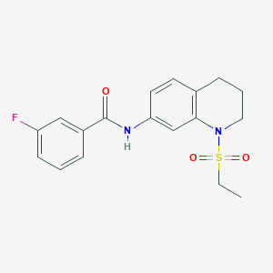 molecular formula C18H19FN2O3S B6573502 N-[1-(ethanesulfonyl)-1,2,3,4-tetrahydroquinolin-7-yl]-3-fluorobenzamide CAS No. 946292-65-5
