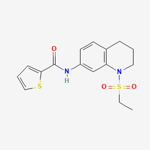 molecular formula C16H18N2O3S2 B6573512 N-[1-(ethanesulfonyl)-1,2,3,4-tetrahydroquinolin-7-yl]thiophene-2-carboxamide CAS No. 946351-87-7