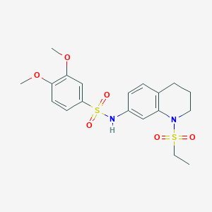 molecular formula C19H24N2O6S2 B6573526 N-[1-(ethanesulfonyl)-1,2,3,4-tetrahydroquinolin-7-yl]-3,4-dimethoxybenzene-1-sulfonamide CAS No. 1021213-26-2