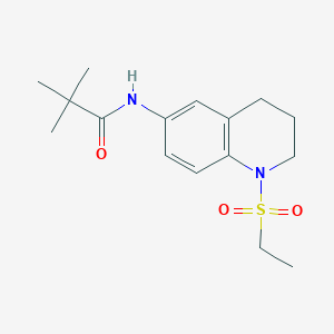 molecular formula C16H24N2O3S B6573529 N-[1-(ethanesulfonyl)-1,2,3,4-tetrahydroquinolin-6-yl]-2,2-dimethylpropanamide CAS No. 946214-14-8