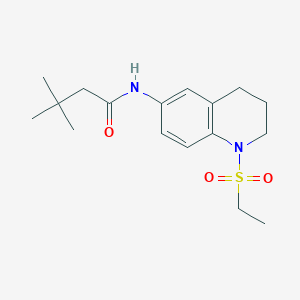 molecular formula C17H26N2O3S B6573536 N-[1-(ethanesulfonyl)-1,2,3,4-tetrahydroquinolin-6-yl]-3,3-dimethylbutanamide CAS No. 946345-47-7