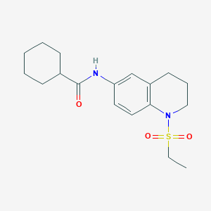molecular formula C18H26N2O3S B6573541 N-[1-(ethanesulfonyl)-1,2,3,4-tetrahydroquinolin-6-yl]cyclohexanecarboxamide CAS No. 946282-40-2