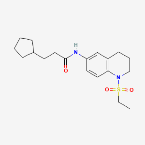 molecular formula C19H28N2O3S B6573561 3-cyclopentyl-N-[1-(ethanesulfonyl)-1,2,3,4-tetrahydroquinolin-6-yl]propanamide CAS No. 946213-90-7