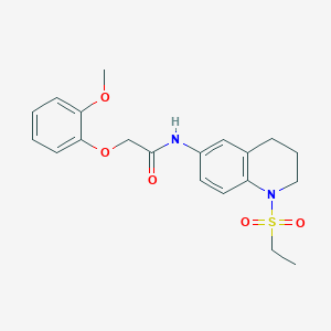 molecular formula C20H24N2O5S B6573602 N-[1-(ethanesulfonyl)-1,2,3,4-tetrahydroquinolin-6-yl]-2-(2-methoxyphenoxy)acetamide CAS No. 946282-84-4