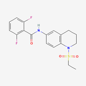 molecular formula C18H18F2N2O3S B6573606 N-[1-(ethanesulfonyl)-1,2,3,4-tetrahydroquinolin-6-yl]-2,6-difluorobenzamide CAS No. 946214-02-4