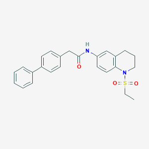 molecular formula C25H26N2O3S B6573608 2-{[1,1'-biphenyl]-4-yl}-N-[1-(ethanesulfonyl)-1,2,3,4-tetrahydroquinolin-6-yl]acetamide CAS No. 946345-35-3