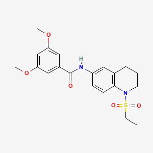 molecular formula C20H24N2O5S B6573630 N-[1-(ethanesulfonyl)-1,2,3,4-tetrahydroquinolin-6-yl]-3,5-dimethoxybenzamide CAS No. 946337-09-3