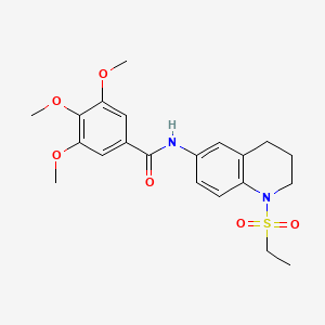 molecular formula C21H26N2O6S B6573634 N-[1-(ethanesulfonyl)-1,2,3,4-tetrahydroquinolin-6-yl]-3,4,5-trimethoxybenzamide CAS No. 946282-25-3