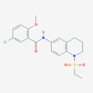 molecular formula C19H21ClN2O4S B6573635 5-chloro-N-[1-(ethanesulfonyl)-1,2,3,4-tetrahydroquinolin-6-yl]-2-methoxybenzamide CAS No. 946345-19-3