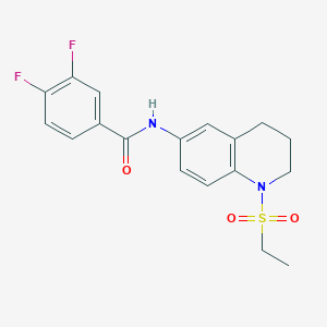 molecular formula C18H18F2N2O3S B6573648 N-[1-(ethanesulfonyl)-1,2,3,4-tetrahydroquinolin-6-yl]-3,4-difluorobenzamide CAS No. 946295-08-5