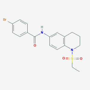 molecular formula C18H19BrN2O3S B6573662 4-bromo-N-[1-(ethanesulfonyl)-1,2,3,4-tetrahydroquinolin-6-yl]benzamide CAS No. 946282-61-7