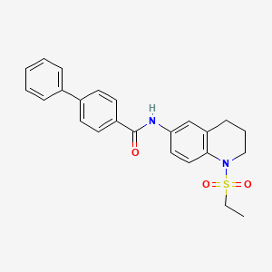 molecular formula C24H24N2O3S B6573677 N-[1-(ethanesulfonyl)-1,2,3,4-tetrahydroquinolin-6-yl]-[1,1'-biphenyl]-4-carboxamide CAS No. 946295-12-1