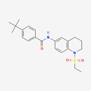 molecular formula C22H28N2O3S B6573684 4-tert-butyl-N-[1-(ethanesulfonyl)-1,2,3,4-tetrahydroquinolin-6-yl]benzamide CAS No. 946282-76-4