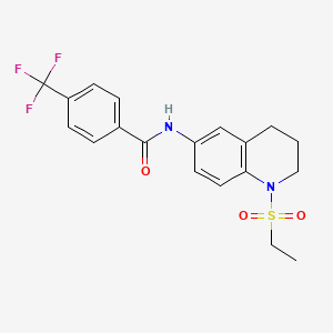 molecular formula C19H19F3N2O3S B6573692 N-[1-(ethanesulfonyl)-1,2,3,4-tetrahydroquinolin-6-yl]-4-(trifluoromethyl)benzamide CAS No. 946282-43-5