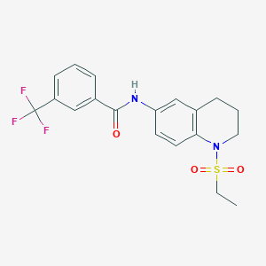 molecular formula C19H19F3N2O3S B6573699 N-[1-(ethanesulfonyl)-1,2,3,4-tetrahydroquinolin-6-yl]-3-(trifluoromethyl)benzamide CAS No. 946282-37-7