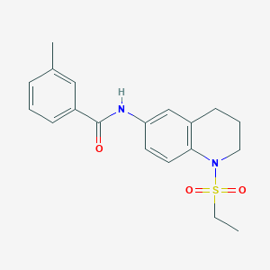 molecular formula C19H22N2O3S B6573726 N-[1-(ethanesulfonyl)-1,2,3,4-tetrahydroquinolin-6-yl]-3-methylbenzamide CAS No. 946345-59-1