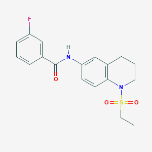molecular formula C18H19FN2O3S B6573734 N-[1-(ethanesulfonyl)-1,2,3,4-tetrahydroquinolin-6-yl]-3-fluorobenzamide CAS No. 946345-27-3