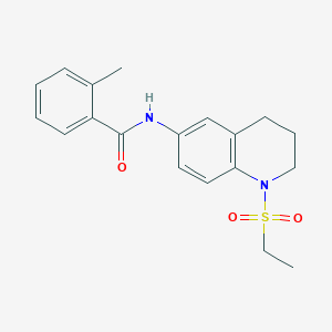 molecular formula C19H22N2O3S B6573748 N-[1-(ethanesulfonyl)-1,2,3,4-tetrahydroquinolin-6-yl]-2-methylbenzamide CAS No. 946213-94-1