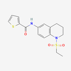 molecular formula C16H18N2O3S2 B6573782 N-[1-(ethanesulfonyl)-1,2,3,4-tetrahydroquinolin-6-yl]thiophene-2-carboxamide CAS No. 946282-55-9