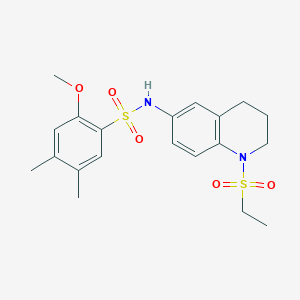 molecular formula C20H26N2O5S2 B6573792 N-[1-(ethanesulfonyl)-1,2,3,4-tetrahydroquinolin-6-yl]-2-methoxy-4,5-dimethylbenzene-1-sulfonamide CAS No. 946347-75-7