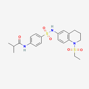 molecular formula C21H27N3O5S2 B6573800 N-(4-{[1-(ethanesulfonyl)-1,2,3,4-tetrahydroquinolin-6-yl]sulfamoyl}phenyl)-2-methylpropanamide CAS No. 946297-25-2
