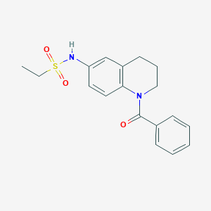molecular formula C18H20N2O3S B6573813 N-(1-benzoyl-1,2,3,4-tetrahydroquinolin-6-yl)ethane-1-sulfonamide CAS No. 946210-71-5