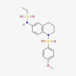 molecular formula C18H22N2O5S2 B6573819 N-[1-(4-methoxybenzenesulfonyl)-1,2,3,4-tetrahydroquinolin-6-yl]ethane-1-sulfonamide CAS No. 946283-78-9