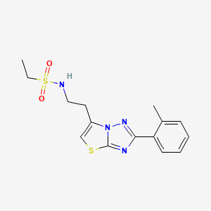 molecular formula C15H18N4O2S2 B6573827 N-{2-[2-(2-methylphenyl)-[1,2,4]triazolo[3,2-b][1,3]thiazol-6-yl]ethyl}ethane-1-sulfonamide CAS No. 946274-01-7